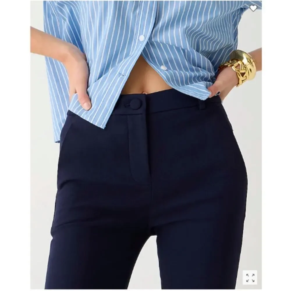 J. Crew Pants High Rise Cameron Dress Pant Navy Blue H6573 Size 4 Fall 2022